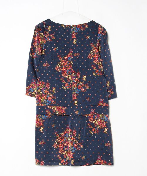 「mimi&roger」 花柄長袖ワンピース 0 ネイビー レディース_画像2