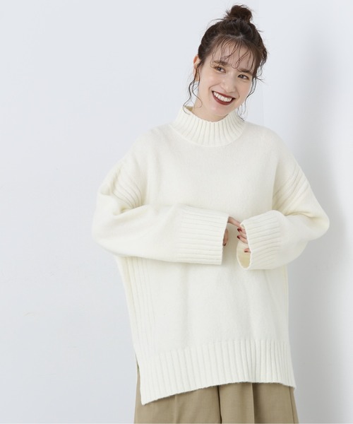 「N.(N. Natural Beauty Basic)」 長袖ニット MEDIUM ホワイト×ブラック レディース_画像2