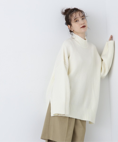 「N.(N. Natural Beauty Basic)」 長袖ニット MEDIUM ホワイト×ブラック レディース_画像3