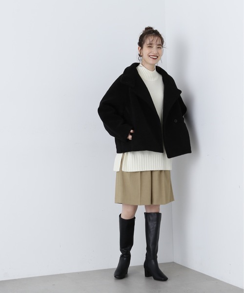 「N.(N. Natural Beauty Basic)」 長袖ニット MEDIUM ホワイト×ブラック レディース_画像5