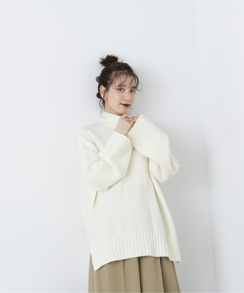 「N.(N. Natural Beauty Basic)」 長袖ニット MEDIUM ホワイト×ブラック レディース_画像8
