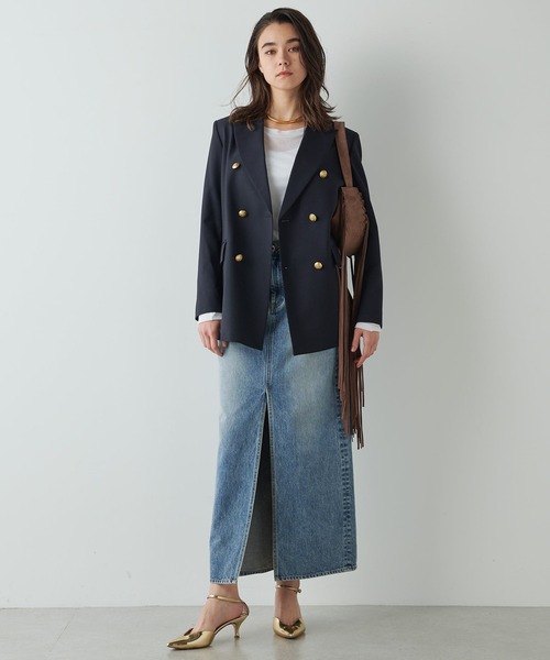 新品 Whim Gazette ウィム ガゼット フレア デニム スカート 38 Whim Gazette（ウィム ガゼット） デニムスカート 38 ブルー