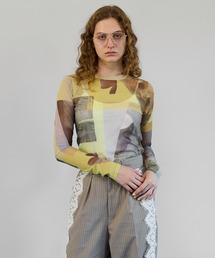 MAISON SPECIAL（メゾンスペシャル） tシャツ Photo Collage Mesh Tops