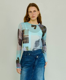 MAISON SPECIAL（メゾンスペシャル） tシャツ Photo Collage Mesh Tops