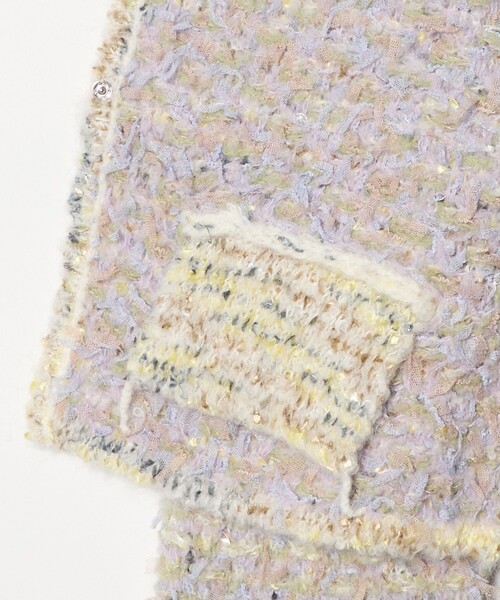 6 カーディガン 「6(ROKU)」ミックス ニット カーディガン レディース