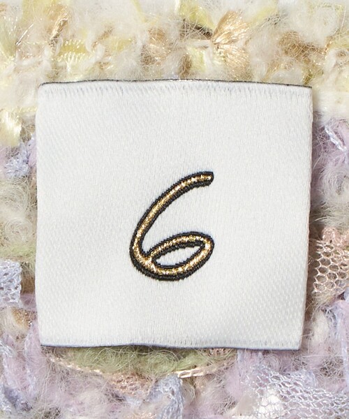 6 カーディガン 「6(ROKU)」ミックス ニット カーディガン レディース