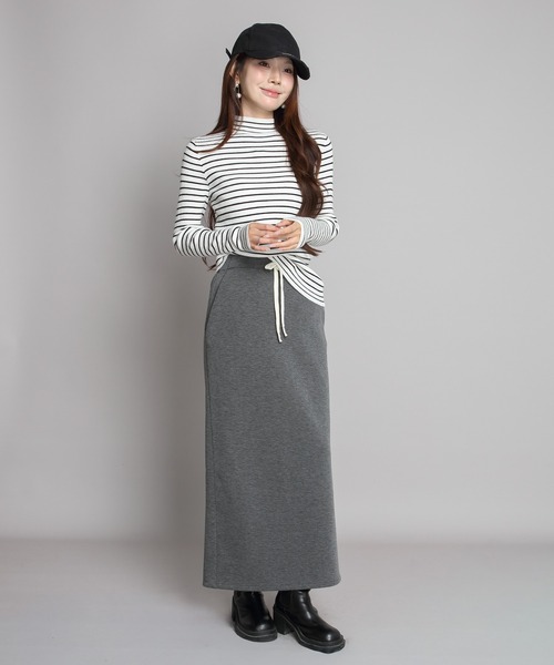 25aw♡新品ニットスカートLana Cash Straight Skirt J スカート 「選べる丈感」ミンク風裏起毛ダンボールニットスカート