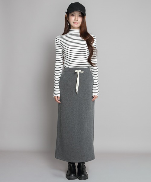 スカート 「選べる丈感」ミンク風裏起毛ダンボールニットスカート