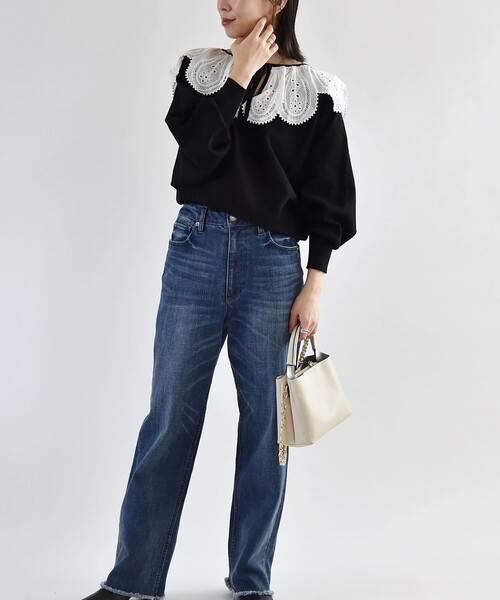 「quaranciel」 長袖ニット ONE SIZE ブラック レディース_画像2