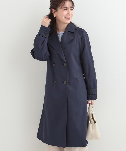 SHOO-LA-RUE　今季ミドルトレンチコートネイビーLサイズ SHOO・LA・RUE（シューラルー） トレンチコート コート 「S-LL/撥水