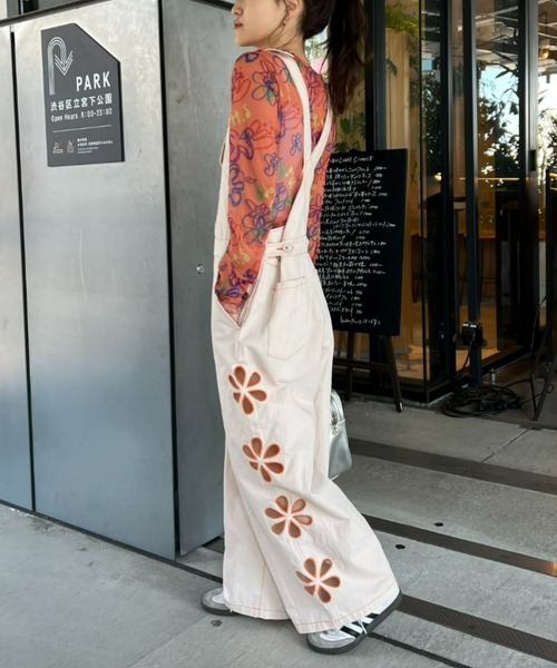 「HELLO.SANFRANCISCO」 オーバーオール ONE SIZE イエロー レディース_画像4