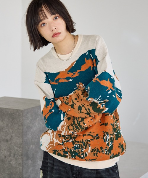 「PBLIM」 長袖ニット FREE ベージュ レディース_画像5