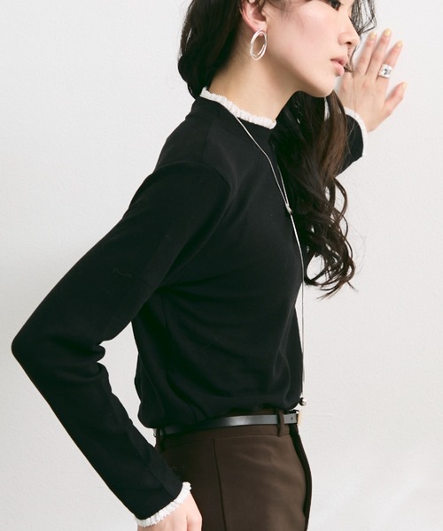 tシャツ レースフリルハイネックトップス レディース : ZOZOTOWN Yahoo