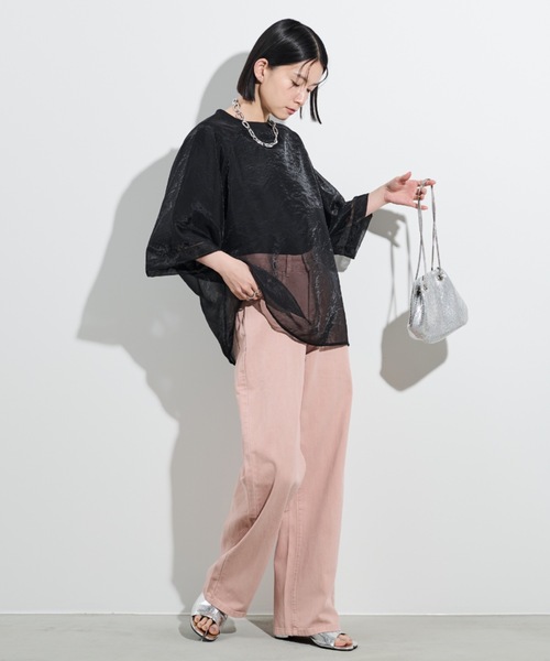「Shelly island」 デニムパンツ L ピンク レディース_画像4