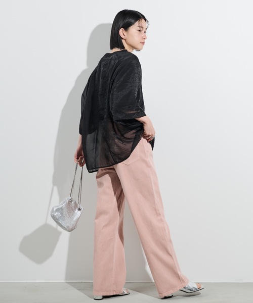 「Shelly island」 デニムパンツ L ピンク レディース_画像5