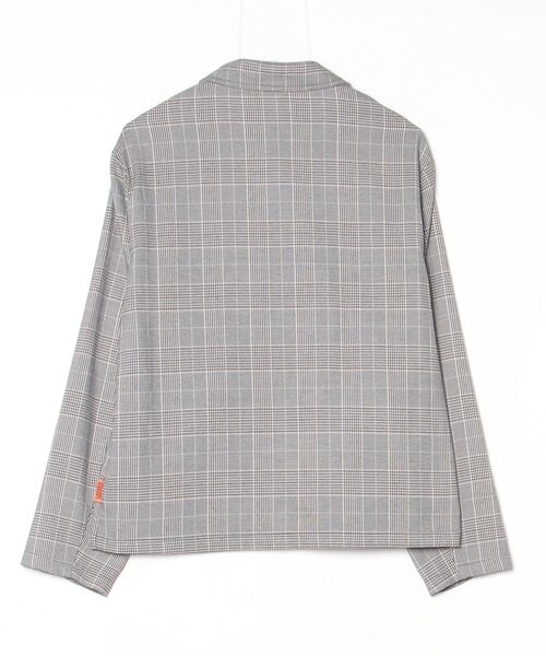 「UNIVERSAL OVERALL」 チェック柄ブルゾン M グレー レディース_画像2