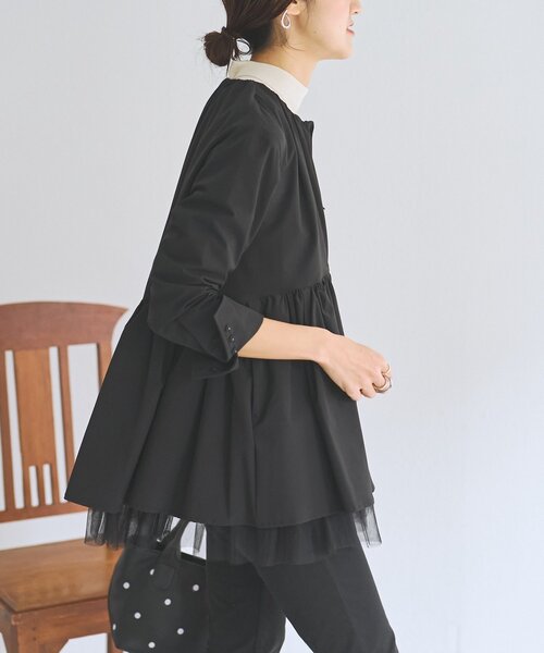 匿名発送　新品タグ付き　ビアズリー　ペプラムジップブルゾン　黒 BEARDSLEY（ビアズリー）の「ペプラムジップシャツブルゾン（ノー