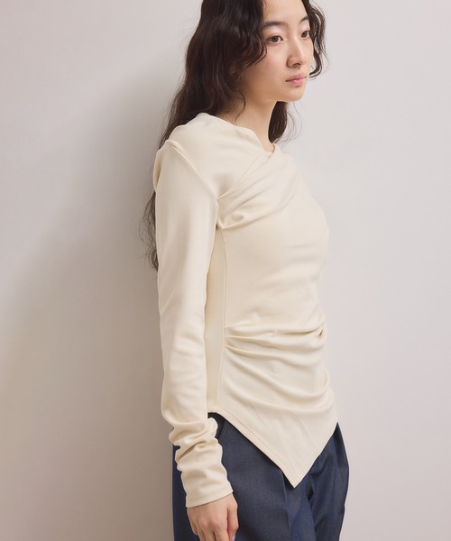 ADEAM アシンメトリー トップス ADAM ET ROPE'（アダムエロペ） tシャツ 「WEB限定」アシンメトリー