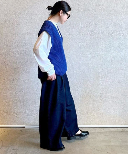 「JOURNAL STANDARD LUXE」 デニムパンツ SMALL ネイビー レディース_画像9