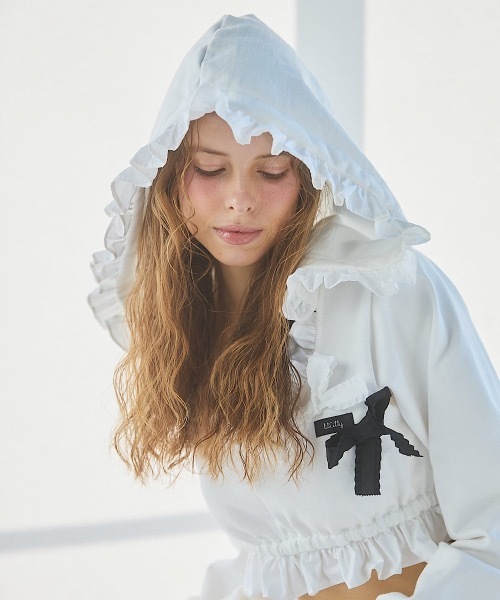 lilLilly（リルリリー） パーカー フリルスウェットパーカー