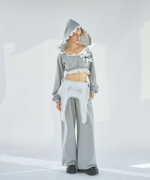 lilLilly（リルリリー） パーカー フリルスウェットパーカー