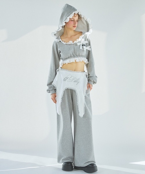 lilLilly（リルリリー） パーカー フリルスウェットパーカー