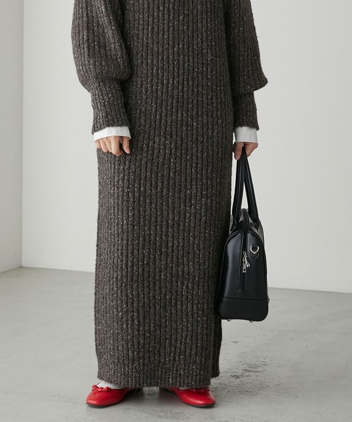 「BONLECILL」 ニットワンピース FREE チャコール レディース_画像7