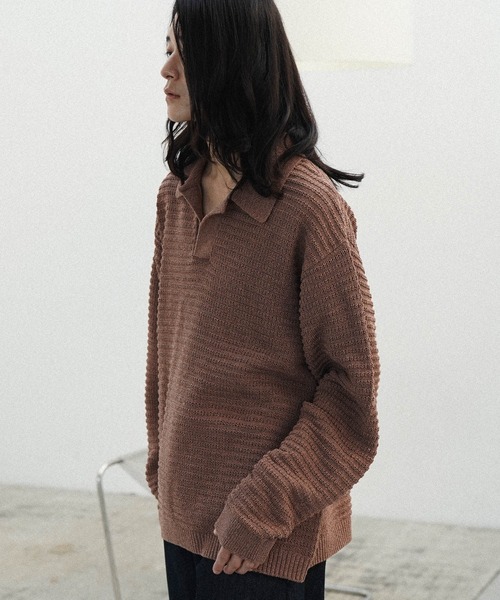 「WYM LIDNM」 長袖ニット S ブラウン メンズ_画像8