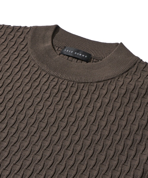 「TETE HOMME」 長袖ニット X-LARGE ネイビー メンズ_画像8