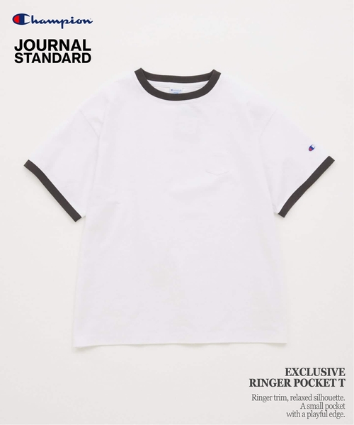 Champion（チャンピオン） tシャツ 別注 リンガー ポケチー Tシャツ