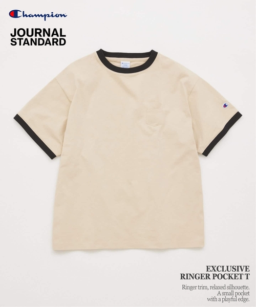 Champion（チャンピオン） tシャツ 別注 リンガー ポケチー Tシャツ