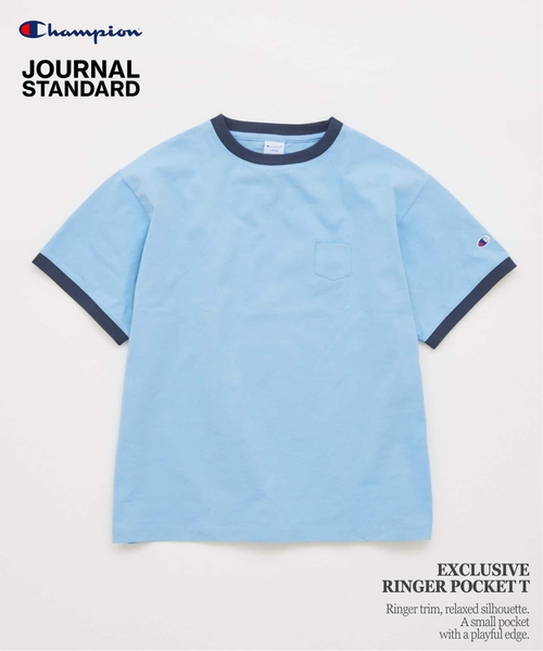 Champion（チャンピオン） tシャツ 別注 リンガー ポケチー Tシャツ