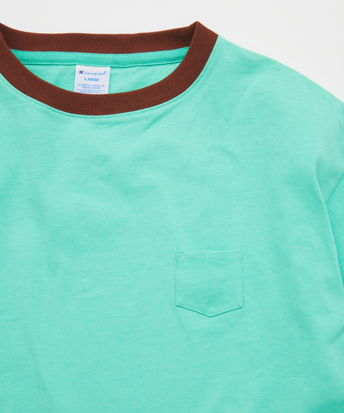 Champion（チャンピオン） tシャツ 別注 リンガー ポケチー Tシャツ