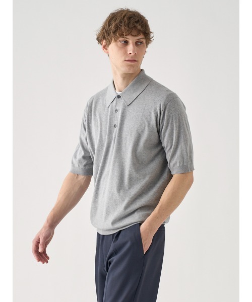 JOHN SMEDLEY メンズ　バーガンディ ポロシャツニット JOHN SMEDLEY｜ジョンスメドレー日本公式