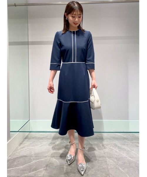 CELFORD ネイビー ポロワンピース 38 CELFORD（セルフォード） 7分袖ワンピース 38 ネイビー レディース