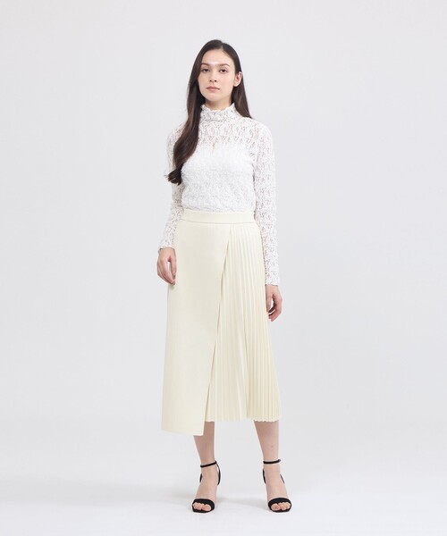 スカート 「La maglia」 プリーツコンビ ニットスカートの画像