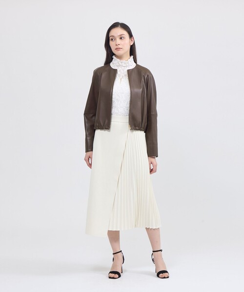 スカート 「La maglia」 プリーツコンビ ニットスカートの画像
