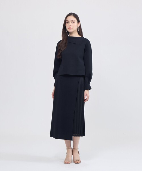 スカート 「La maglia」 プリーツコンビ ニットスカートの画像