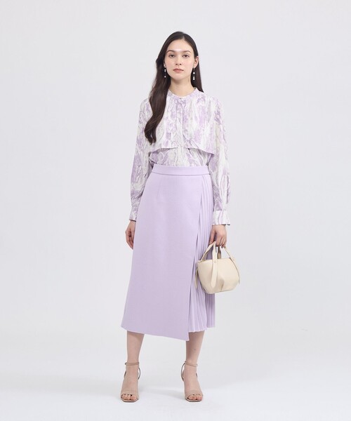 スカート 「La maglia」 プリーツコンビ ニットスカートの画像