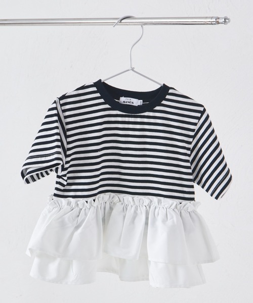 【モモユミさま専用】ドッキング ボーダーカットソー pairmanon（ペアマノン） tシャツ ガールズ ペプラム ドッキング