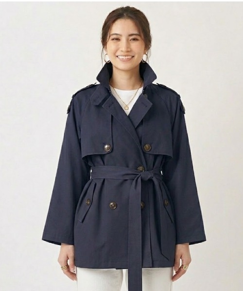 調節可能なウエストショートトレンチコート　完売品 ZARA - ZARA 調節可能なウエスト ショートトレンチコート L 完売品の