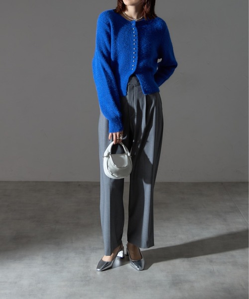 「each」 「ANDSEARCH」ニットカーディガン FREE ブルー レディース_画像3