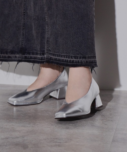 「NICAL」 パンプス 24.0cm シルバー レディース_画像6