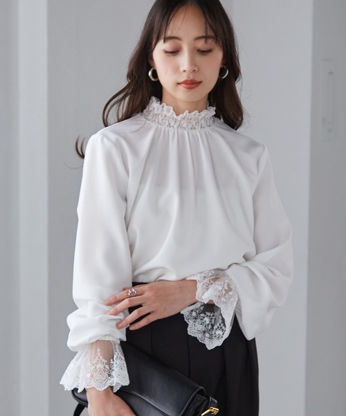 「RANAN」 長袖ブラウス L ホワイト レディース_画像7