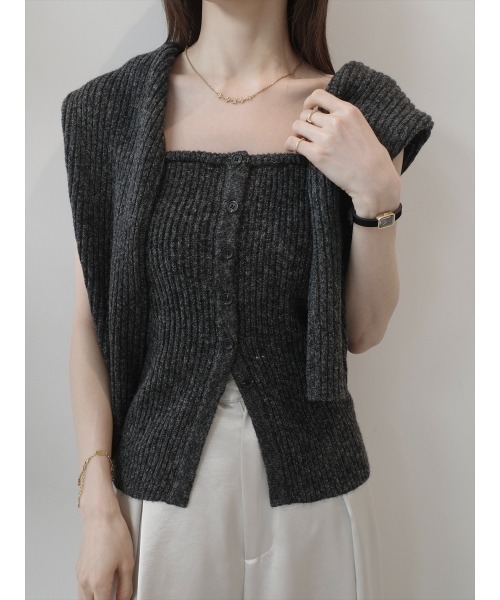 美品　オールドマンズテーラー　リブセーター　Ｍ　チャコール STYLEMIXER | テーラーカラーニットトップ (ニット ) |SHEL'TTER WEBSTORE