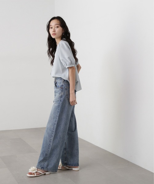 「N.(N. Natural Beauty Basic)」 半袖ブラウス MEDIUM ベージュ レディース_画像3