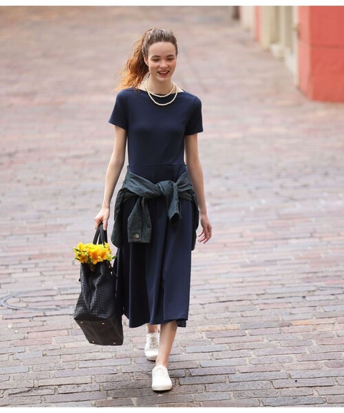 PETIT BATEAU プチバトー ミラレ半袖ワンピース　A0F0R01230 PETIT BATEAU（プチバトー） ワンピース 半袖 半袖フレアワンピース