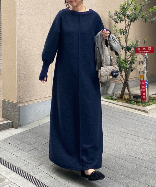 「DouDou」 長袖ワンピース FREE グレー レディースの画像
