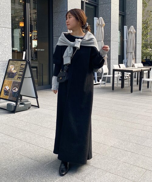 「DouDou」 長袖ワンピース FREE グレー レディースの画像