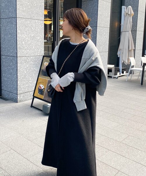 「DouDou」 長袖ワンピース FREE グレー レディースの画像